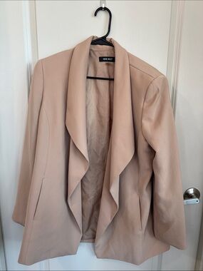 Nine West Open-Front Draped Blazer in Light Taupe